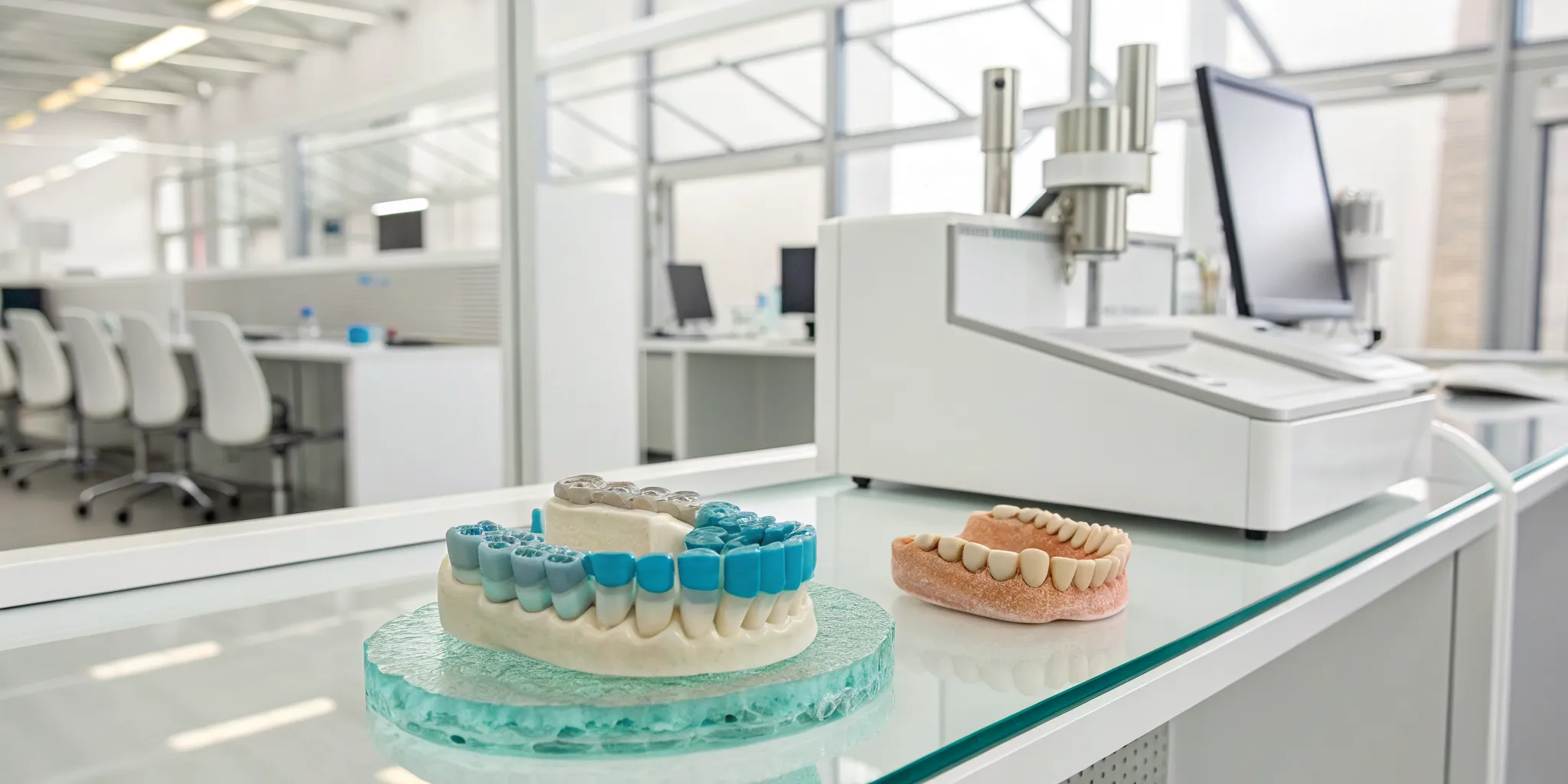 Advanced equipment and 3D models in a digital dental lab, key factors in lab costs.